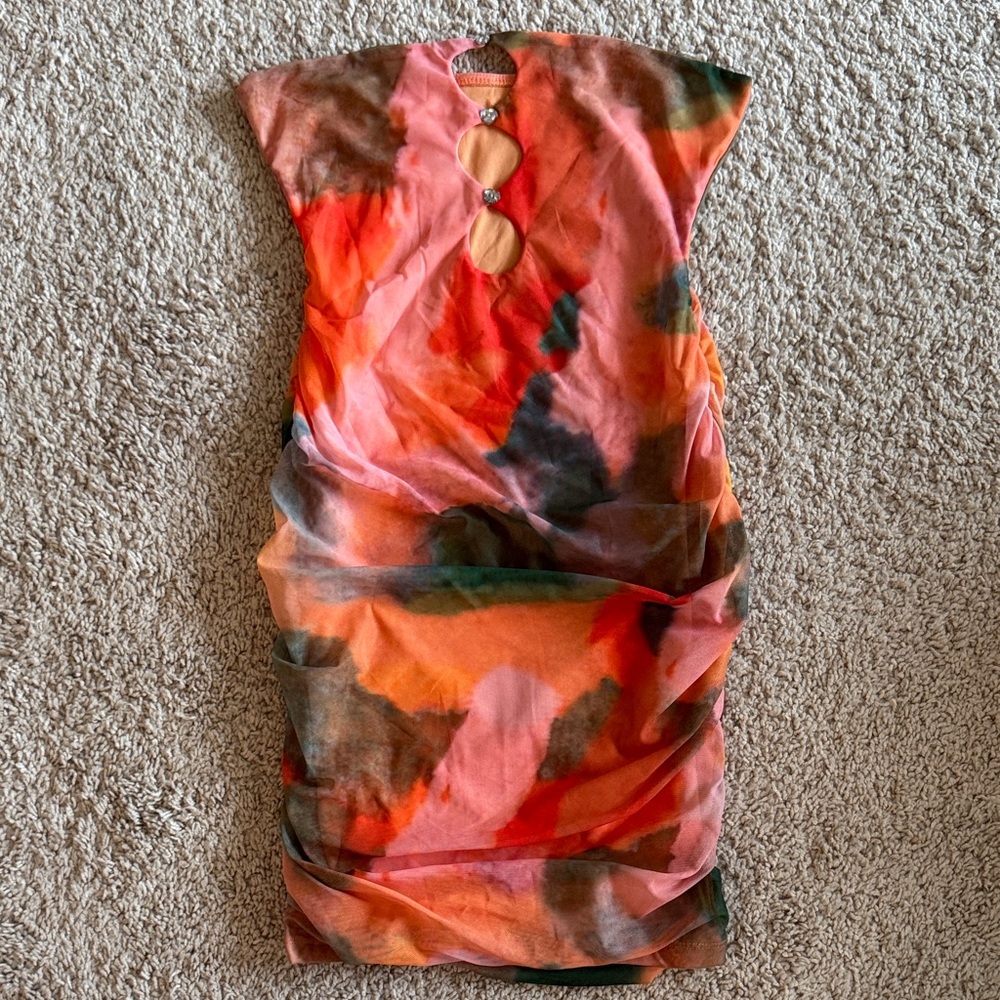Peach-Orange mini dress